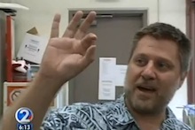 Jon Paul Bingham with cone snail